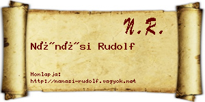 Nánási Rudolf névjegykártya
