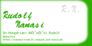 rudolf nanasi business card